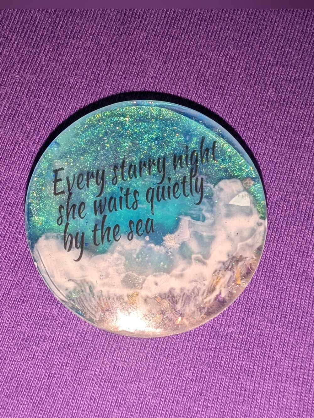 Handmade Beach Scene Resin Art Magnet